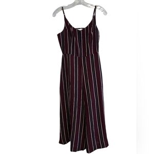 BP Burgundy and White Striped Jumpsuit Size Small